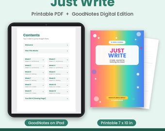 Journal d'écriture pour préadolescents, 12 semaines d'écriture de gratitude (PDF + GoodNotes)