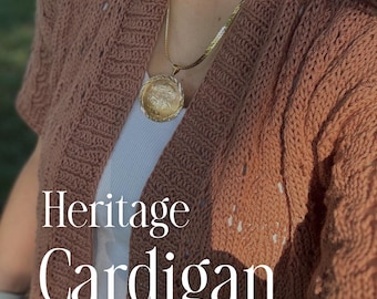 VanessaKnits Heritage Cardigan Knitting Pattern – Lace Design, DK Cotton, Intermediate Level (PDF Pattern)