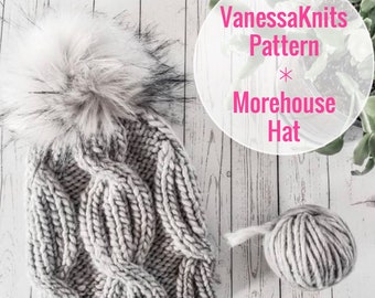KNITTING PATTERN - The MOREHOUSE Hat // Cabled Toque - Beanie // Includes Written & Charted Instructions // Level: Easy+