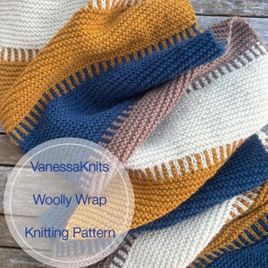 VanessaKnits Stickmönster - Ullknäppning / Lion Brand Wool-Ease / Rätstickad stolahalsduk / Korrugerad mudd