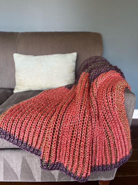 Diy Kit Fisherman Rib Crochet Blanket Vanessaknits Knitting