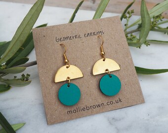 Geometric dangle earrings - circle earrings - laser cut earrings