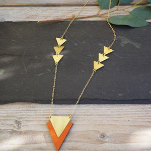 Geometric long triangle necklace laser cut triangle necklace image 9