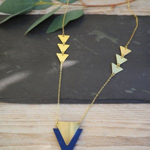 Geometric long triangle necklace laser cut triangle necklace image 5