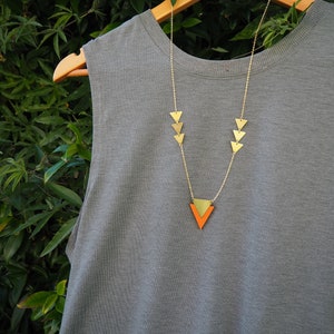 Geometric long triangle necklace laser cut triangle necklace image 3