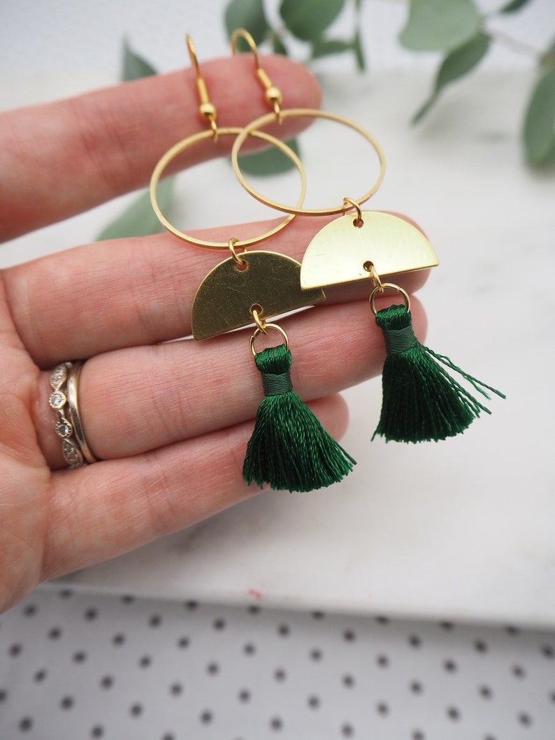 Tassel hoop earrings image 1