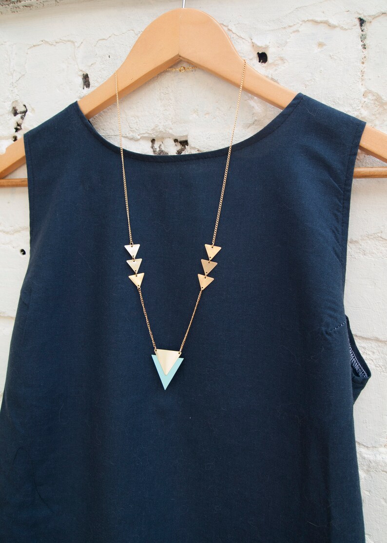 Geometric long triangle necklace laser cut triangle necklace image 10