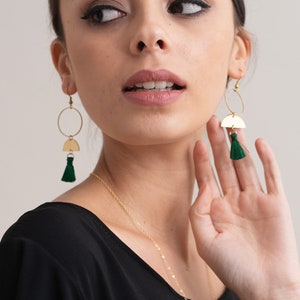 Tassel hoop earrings image 5