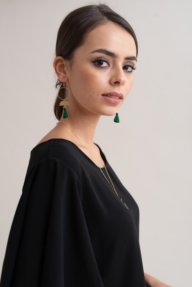 Tassel hoop earrings image 6