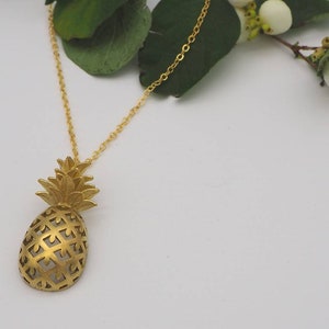 Pineapple Necklace - Brass necklace - Art Deco jewellery - Gift idea - Gift for her
