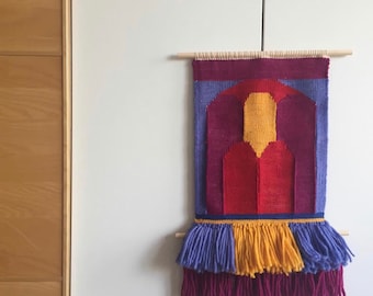 Original woven wall hanging - Weaving fiber art  loom decor tapestry