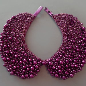 Handmade pearl collar, necklace in vintage, Peter Pan style