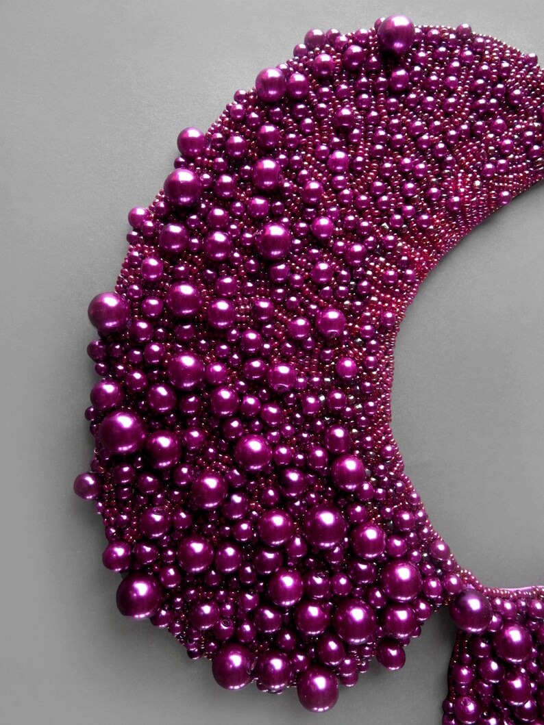 Handmade Pearl Collar, Necklace in Vintage, Peter Pan Style - Etsy