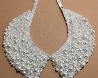 Handmade pearl collar, necklace vintage style