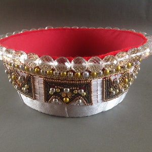 Handmade ethnographic crown with Latvian writings