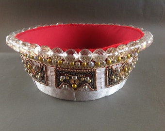Handmade ethnographic crown with Latvian writings