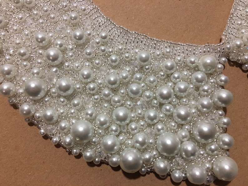 Handmade pearl collar necklace vintage style