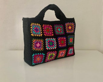 Crochet granny square bag (32x26x10cm, 81x66x25in)