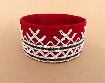 Handmade ethnographic crown from Latgale with Latvian writings