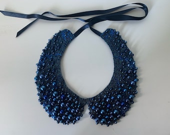 Handmade pearl collar, necklace in vintage, Peter Pan style Active