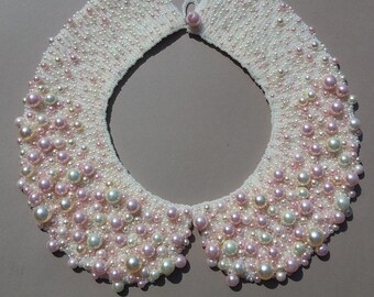 Handmade pearl necklace, collar