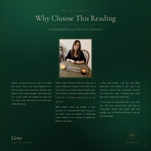 Why choose this tarot reading, honest and gentle psychic guidance, personalized reading not from a template