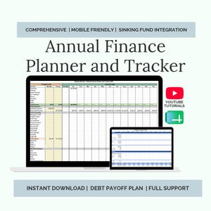 Annual Finance Planner and Tracker Spreadsheet