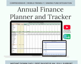 Annual Finance Planner and Tracker Spreadsheet