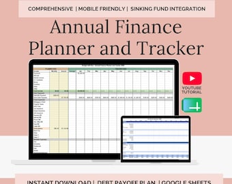 Annual Finance Planner and Tracker Spreadsheet