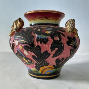 Vintage French Cerdazur Monaco Marine Ceramic Vase with Fish Motif, 1960s