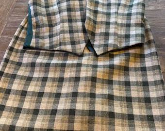 Vintage 1960s Plaid Wool Skirt and Vest Set, US Size 10