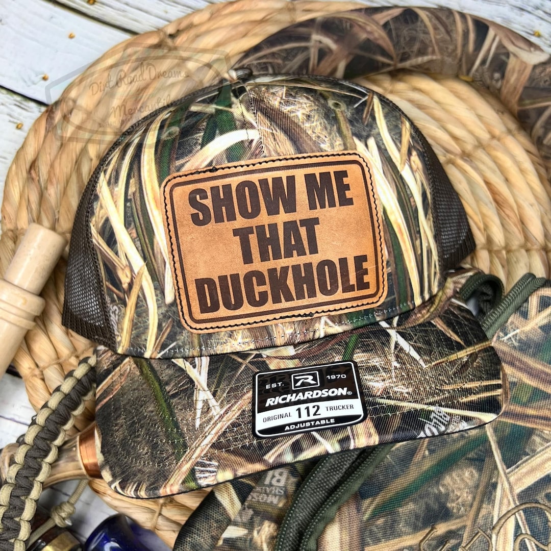 Show Me That Duckhole Richardson 112 Trucker Snapback Leather Patch Hat