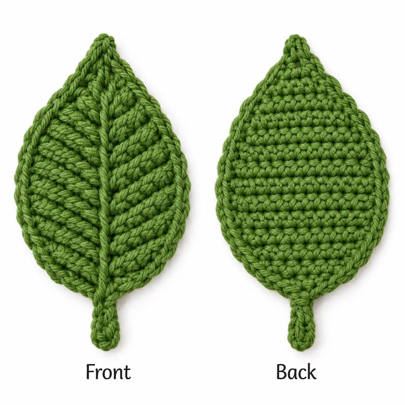 Crochet Leaf Pattern PDF Digital Download Beginner Easy Applique ...