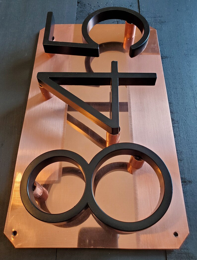 Copper Address Sign House Numbers Address Plaque Housewarming Gift 