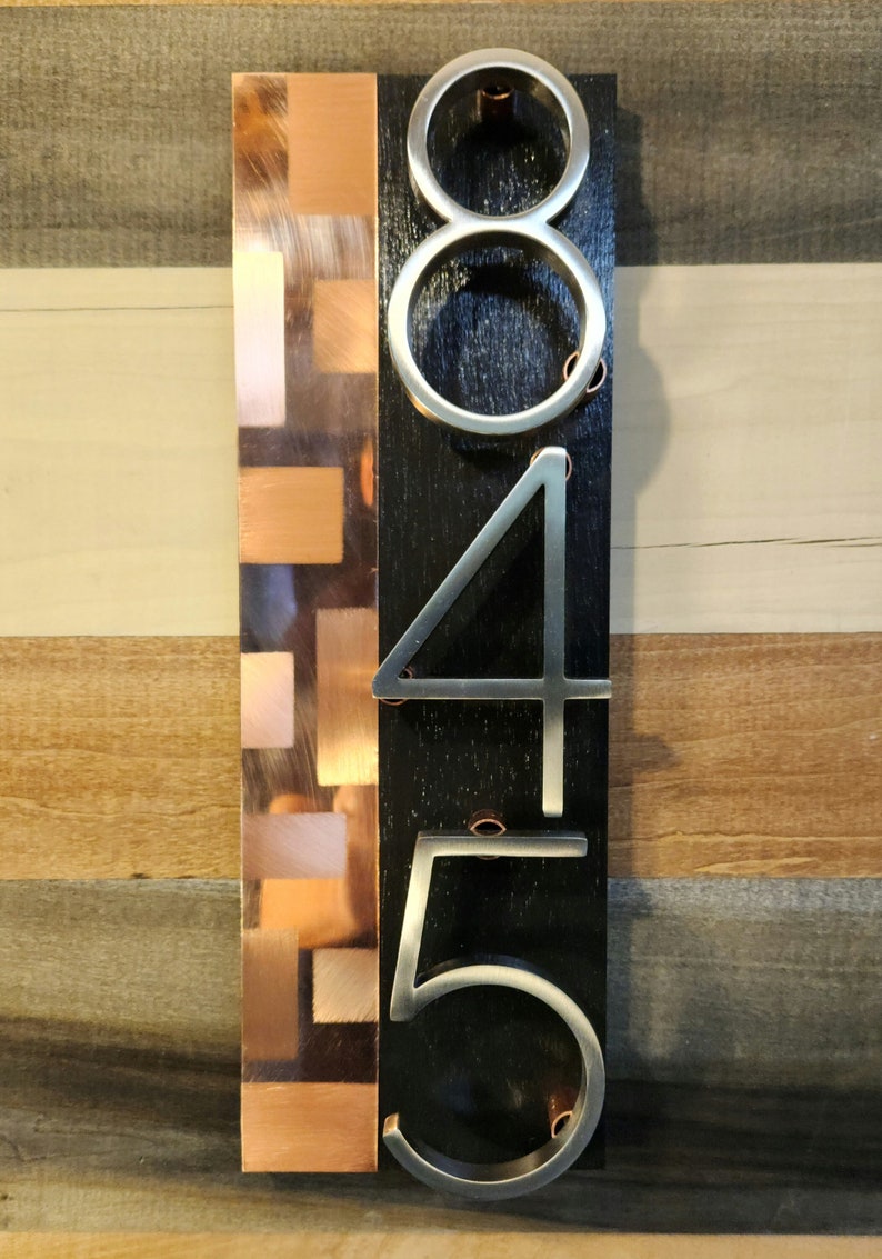 Copper Address Sign Address Plaque House Numbers Plaque Etsy