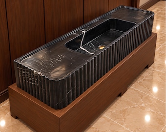 Black Marble Sink | Handmade Solid Stone Bathroom Sink