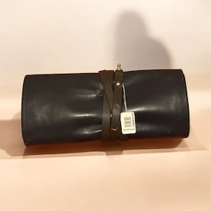 Cartier Vintage Resefodral – Klockrulle & Smyckesfodral i Marinblått Läder
