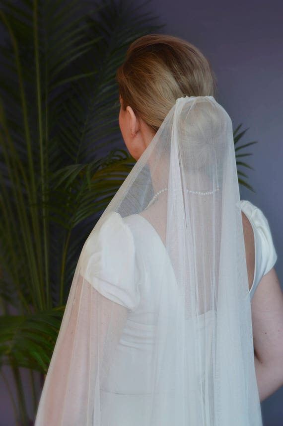 Silk Veil Short Veil 100 Silk Tulle Veil Natural White Etsy