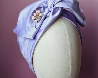 Wrap Headband, Wired Headband, Turban Style Headband, Lavender headpiece, Lavender headband, hair accessories