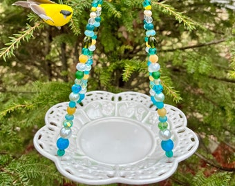 Ceramic Dish Bird Feeder, Hanging Garden Decoration, Upcycled Vintage Plate, Avon Dish, Plant Holder,  Potpourri Dish, Mother's Day Gifts