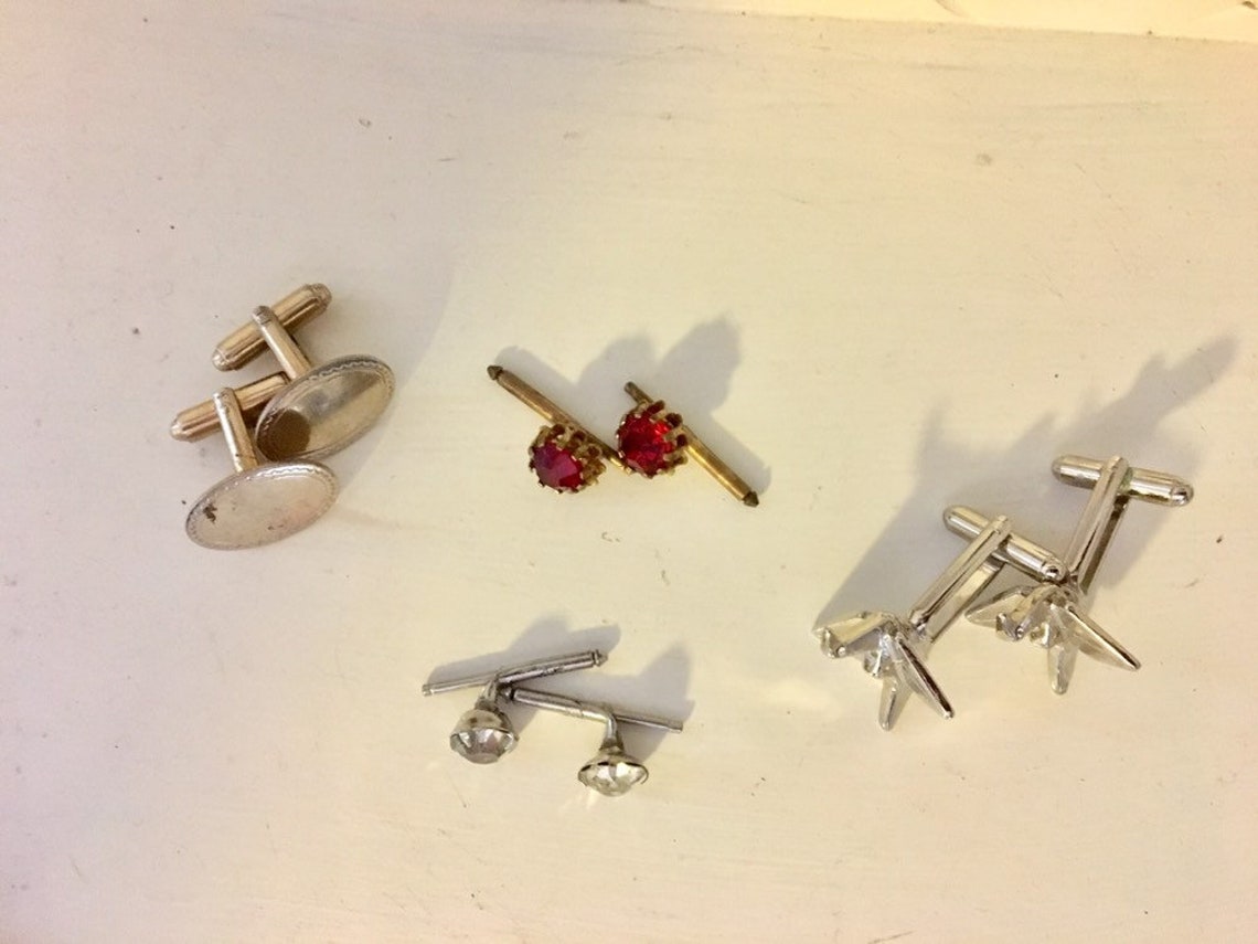 Vintage Cufflinks Mens Cufflinks Lot of 4 Cufflinks Suit Etsy