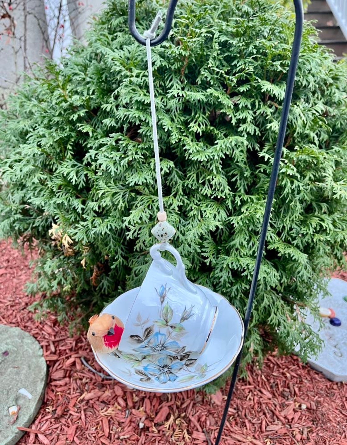 Vintage Tea Cup Bird Feeder Outdoor Bird Feeder Upcycled Etsy