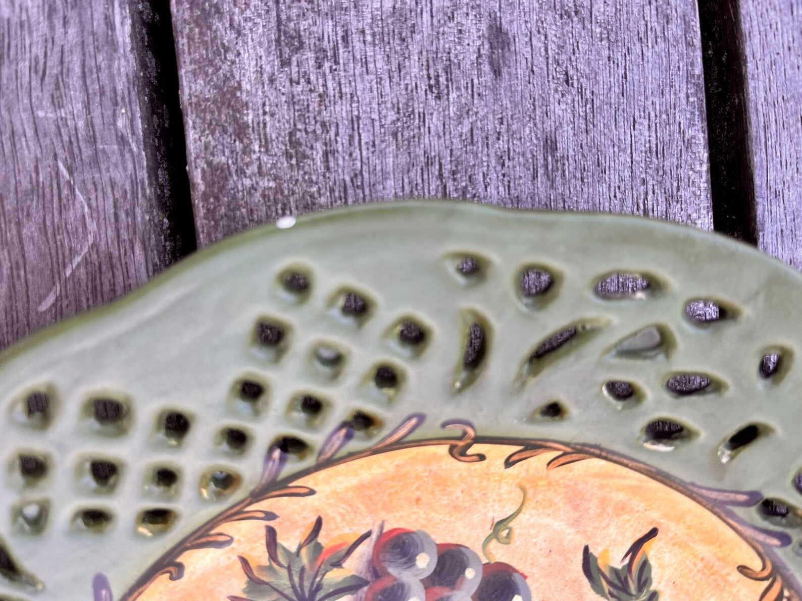 Upcycled Plate Wall Hanging Decorative Fruit Plate Hanging Etsy