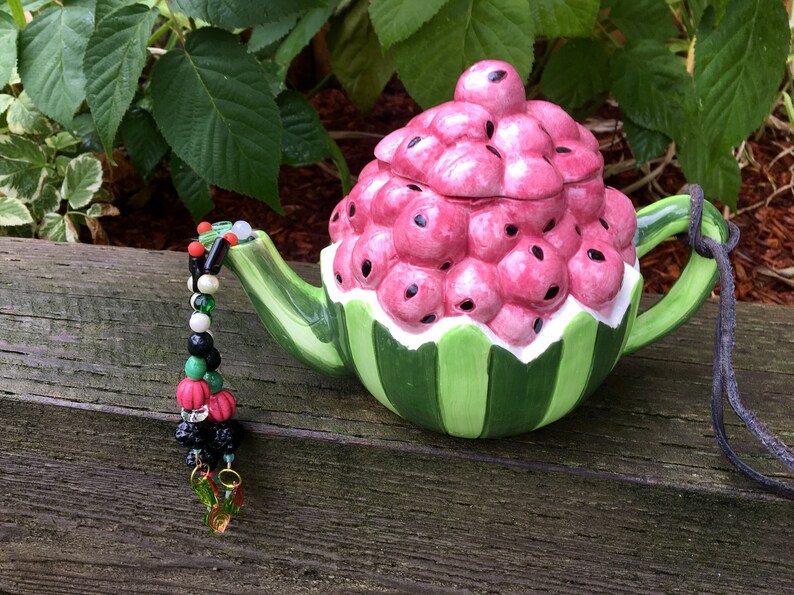 Watermelon Tea Pot Garden Decoration Outdoor Mobile Tea Pot Etsy