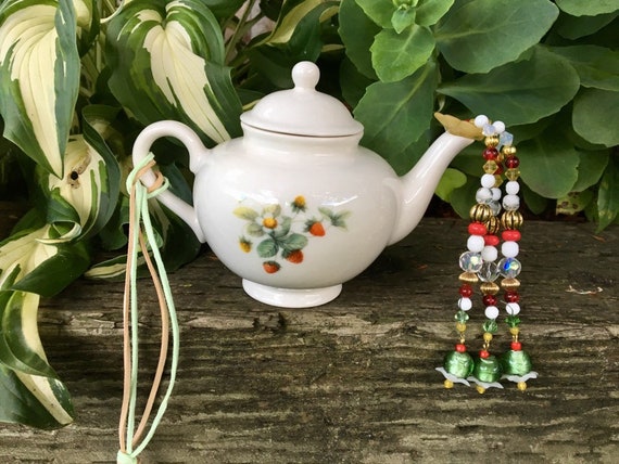 Strawberry Tea Pot Mobile Tea Pot Ornament Outdoor Wind Etsy