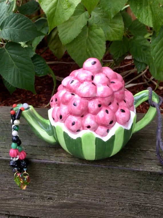 Watermelon Tea Pot Garden Decoration Outdoor Mobile Tea Pot Etsy