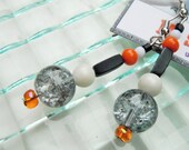 Orange Black Beaded Earrings, Bead Earrings, Repurposed Jewelry,  Halloween Earrings, Fall Jewelry, Upcycled Jewelry, Dangle Earrings, Gift