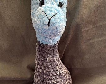 Handmade Plush Llama Toy, Blue and Grey, Kids and Collectors
