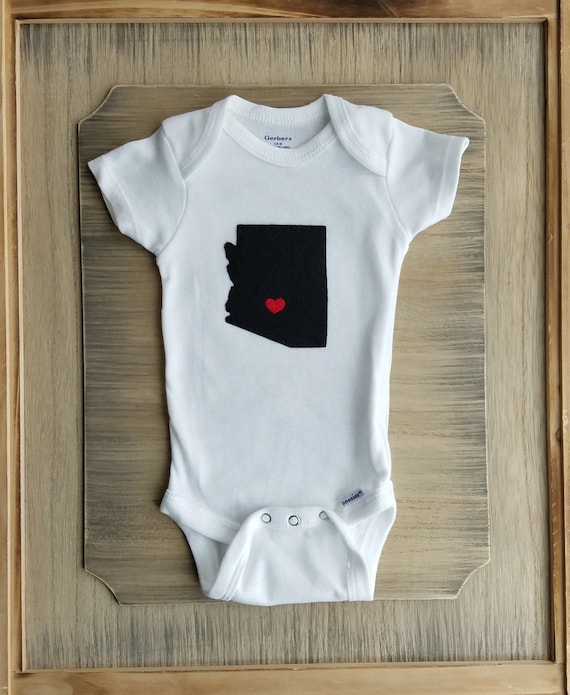Any State or Country- Heart at Home Baby Bodysuit, newborn heart map, baby heart map Il_570xn
