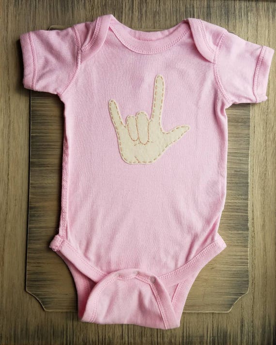 I love you baby, ILY baby one piece, ASL newborn one piece, Hearing Impaired family Il_570xn
